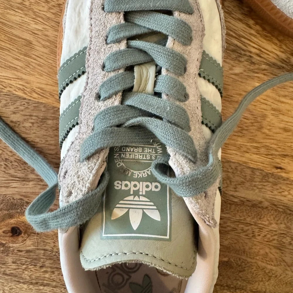 Adidas Samba Sneakers in Silver Green & Putty Mauve - Picture 8 of 11